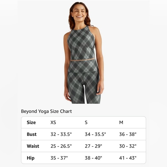 Beyond Yoga Spacedye Refocus Cropped Tank Gray Beyond Argyle Size M NWT - Picture 6 of 8